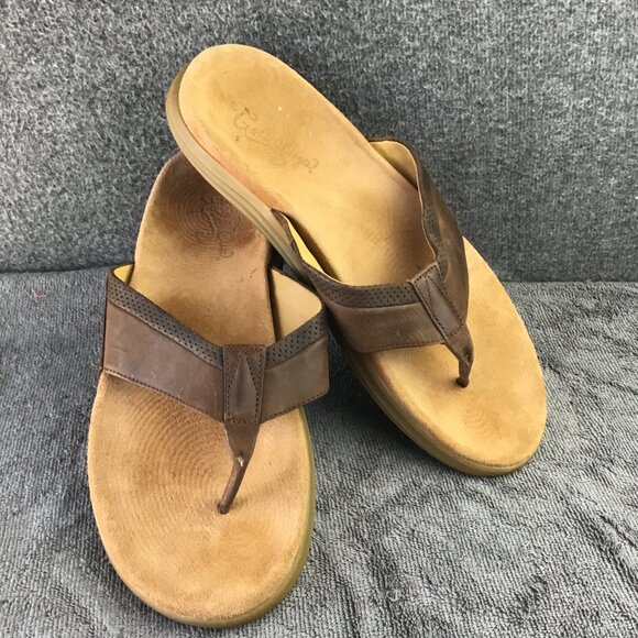 Sperry Men's Size 11 Gold Cup Amalfi Brown Leather Flip Flop - Picture 1 of 8